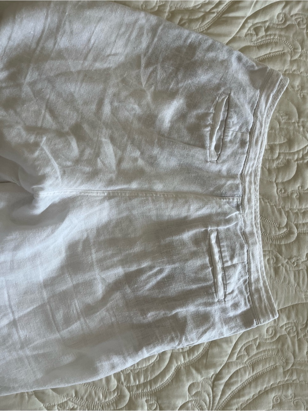 Talbots 100% linen White Wide-Leg Pants size 14 - Picture 2 of 13